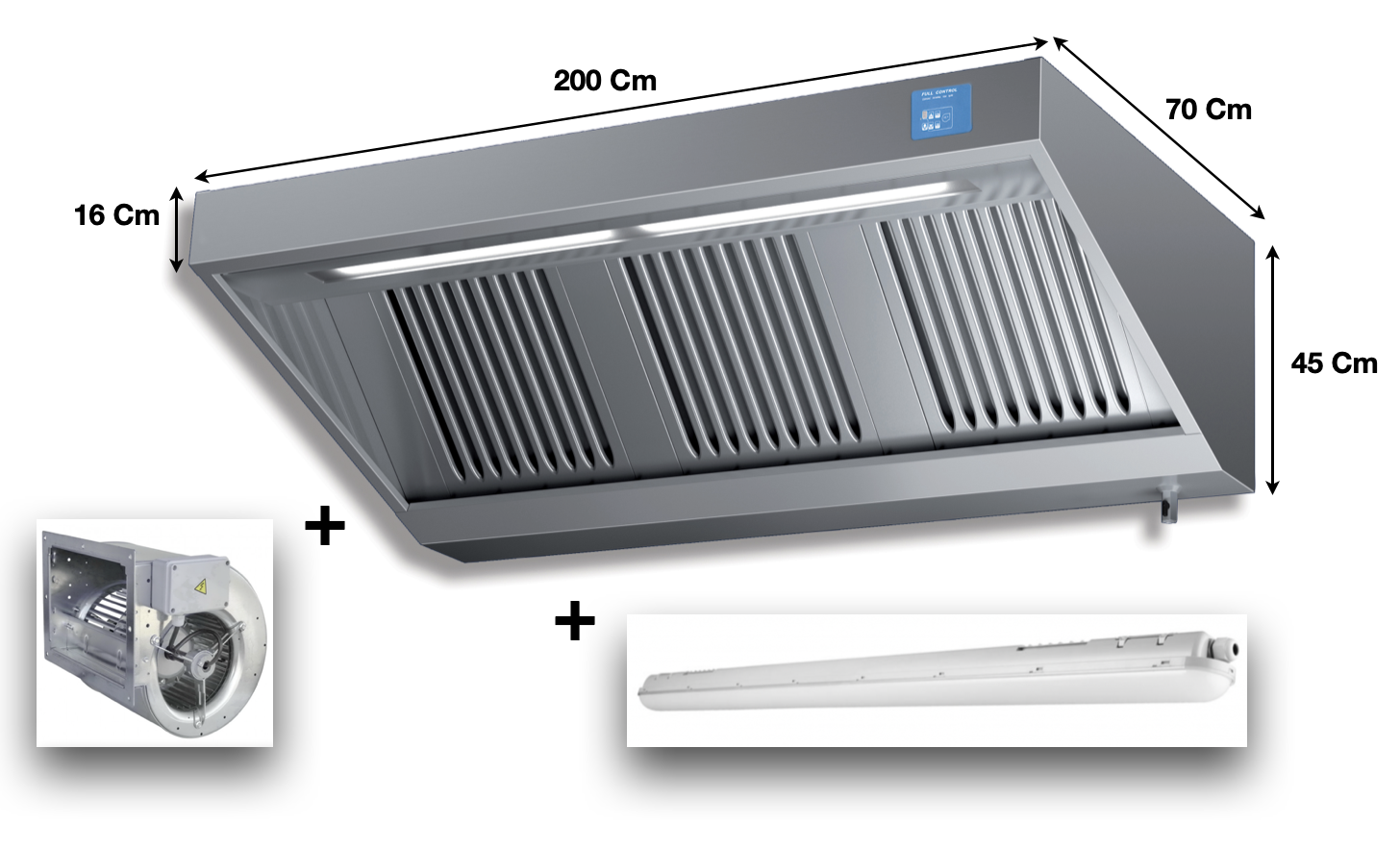 Hotte dynamique L. 2000 – Profondeur 700 Série ELIX AIR | ELI720 | KAER - EQUIPEMENT RESTAURATION 
