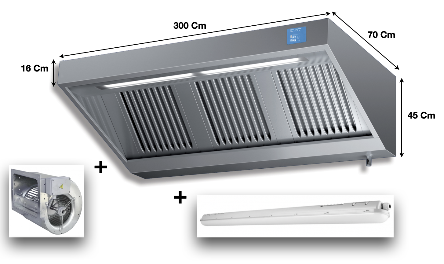 Hotte dynamique L. 3000 – Profondeur 700 Série ELIX AIR | ELI730 | KAER - EQUIPEMENT RESTAURATION 