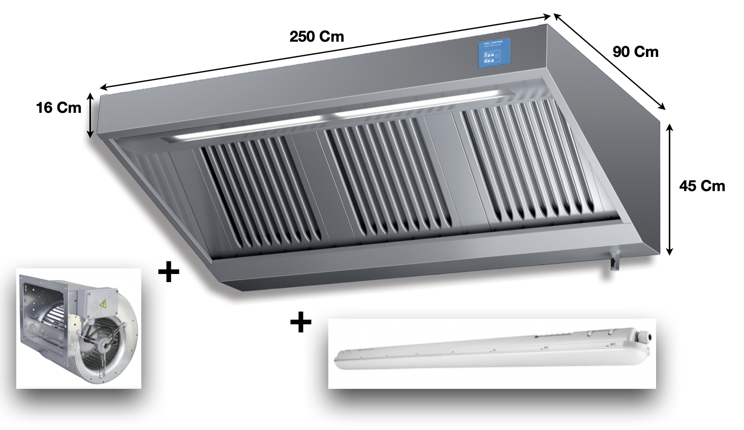Hotte dynamique L. 2500 – Profondeur 900 Série ELIX AIR | ELI925 | KAER - EQUIPEMENT RESTAURATION 