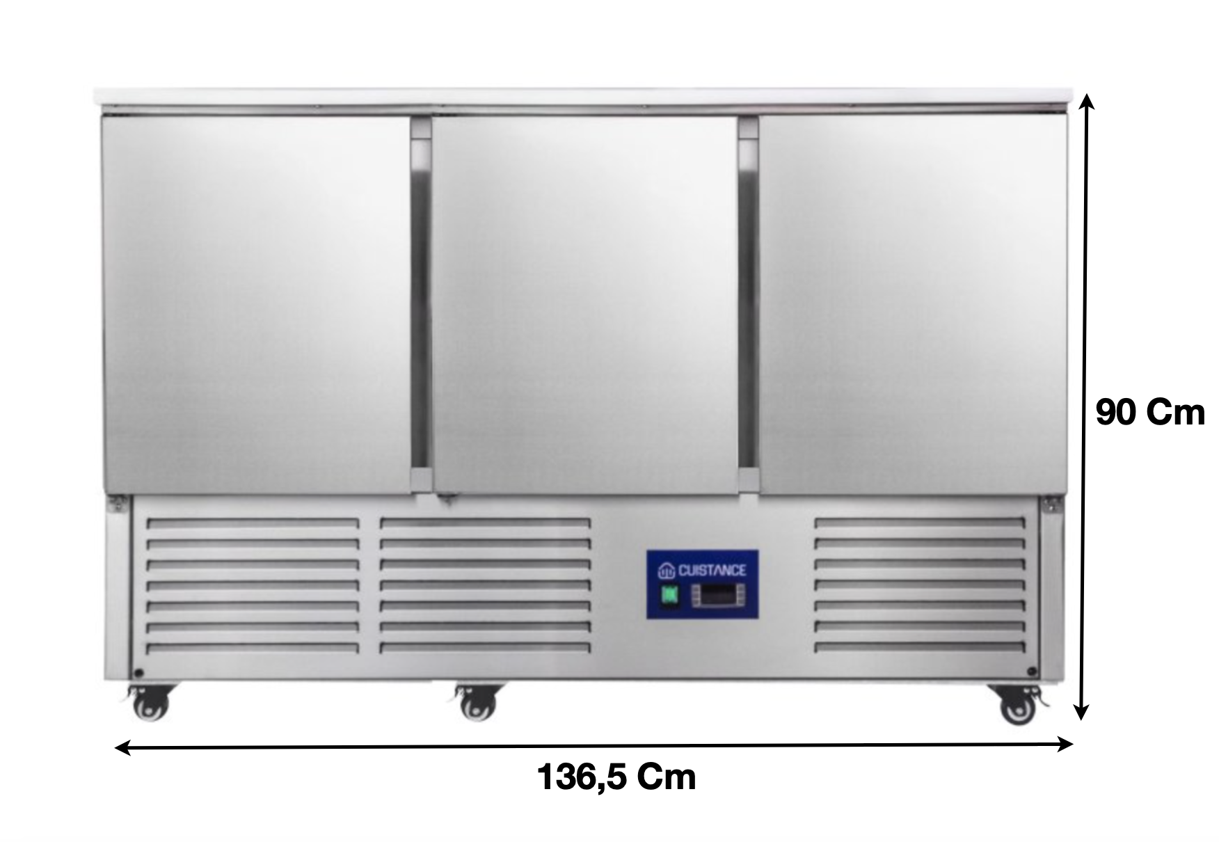 Meuble table réfrigérée – 3 portes pleines GN1/1 | CUIST S903SSTOP - EQUIPEMENT RESTAURATION 