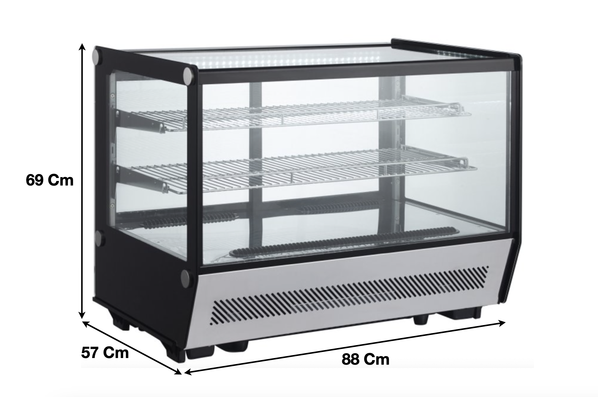 Vitrine à dessert 160 L. réfrigérée panoramique | CUIST RTW160B5 - EQUIPEMENT RESTAURATION 