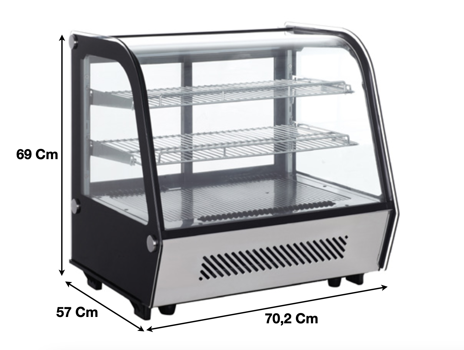 Vitrine à dessert 120 L. réfrigérée panoramique | CUIST RTW120B - EQUIPEMENT RESTAURATION 