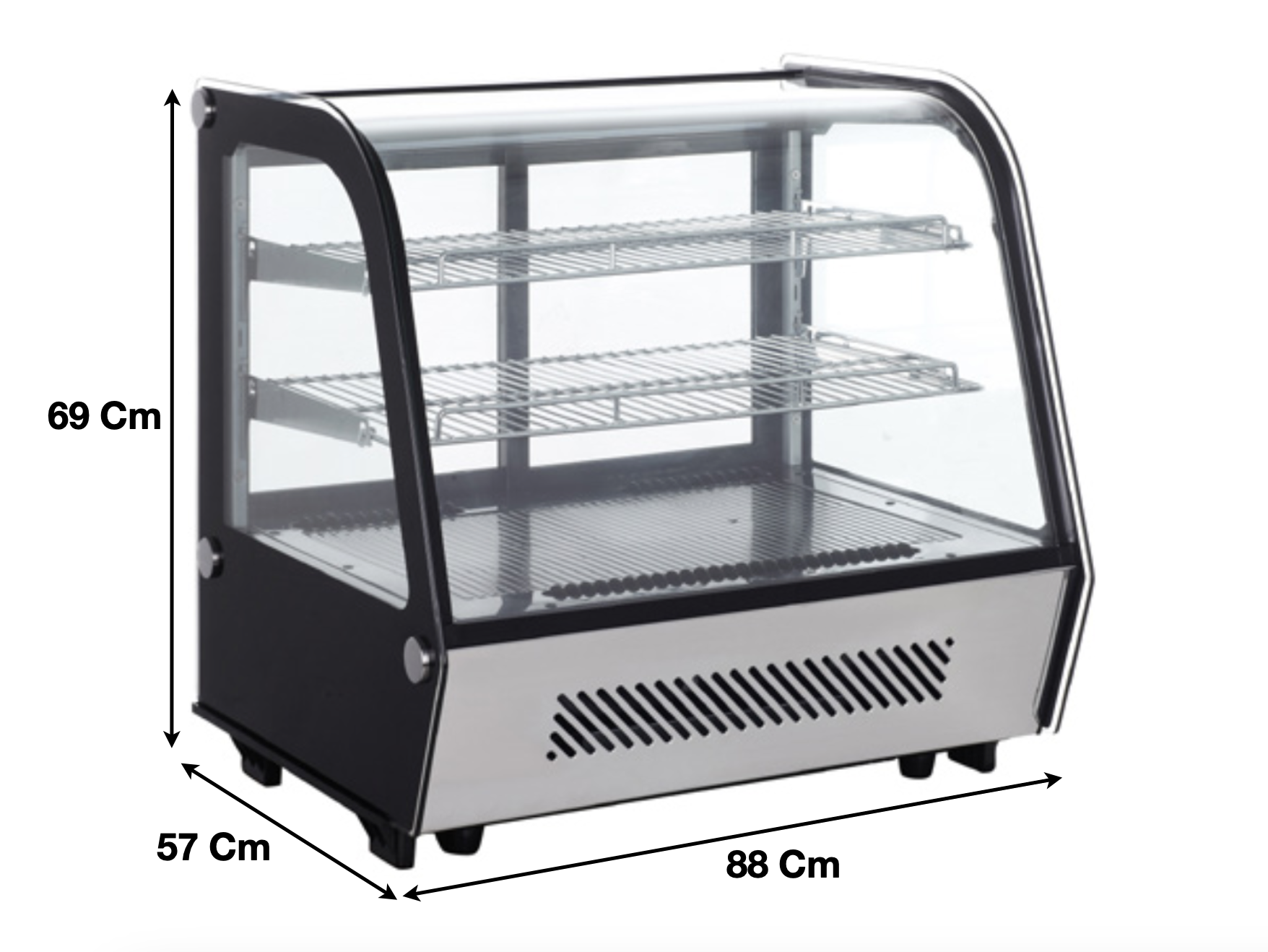 Vitrine à dessert 160 L. réfrigérée panoramique | CUIST RTW160B - EQUIPEMENT RESTAURATION 