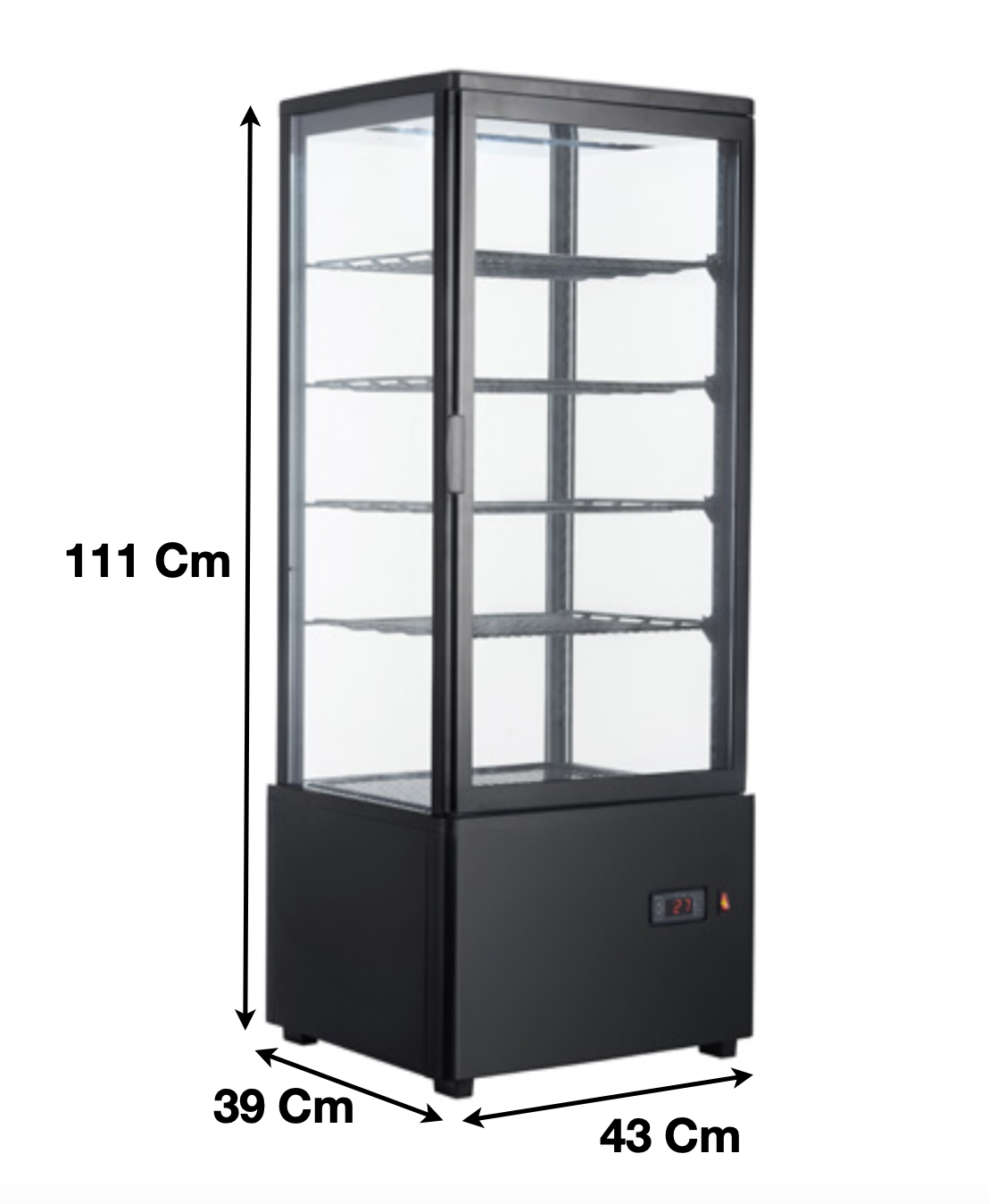 Mini vitrine à dessert 98L réfrigérée panoramique | CUIST RT98B1 - EQUIPEMENT RESTAURATION 