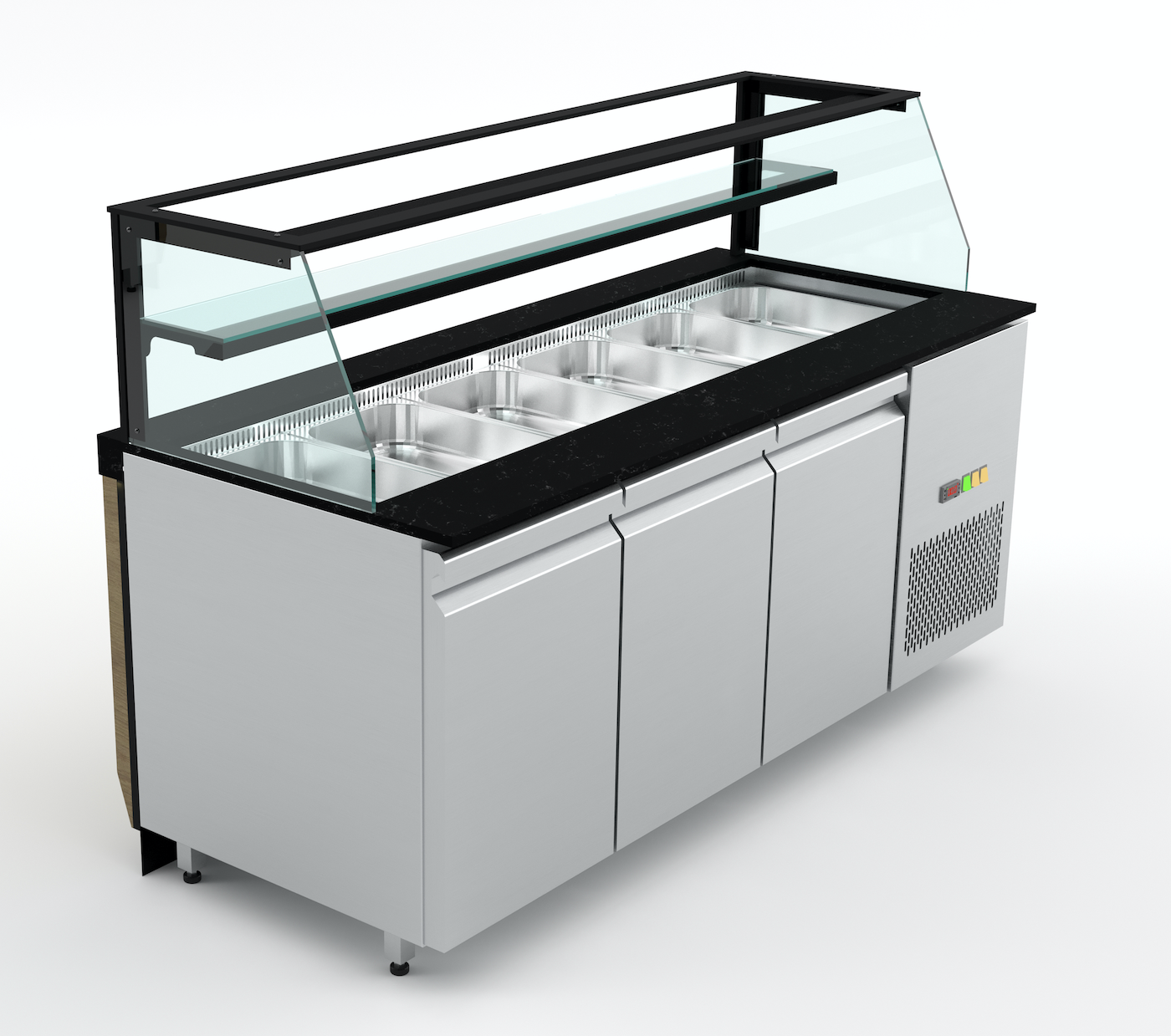 Saladette 206Cm / 6 x GN1/1 / 500 Litres – Marque: SGS GASTRO SGS-BSS-206 - EQUIPEMENT RESTAURATION 