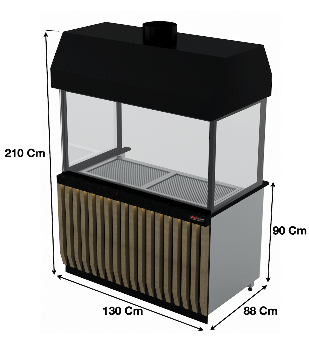 Barbecue 130 Cm – Série LUXUS SGSOCK130 | Marque: SGS - EQUIPEMENT RESTAURATION 