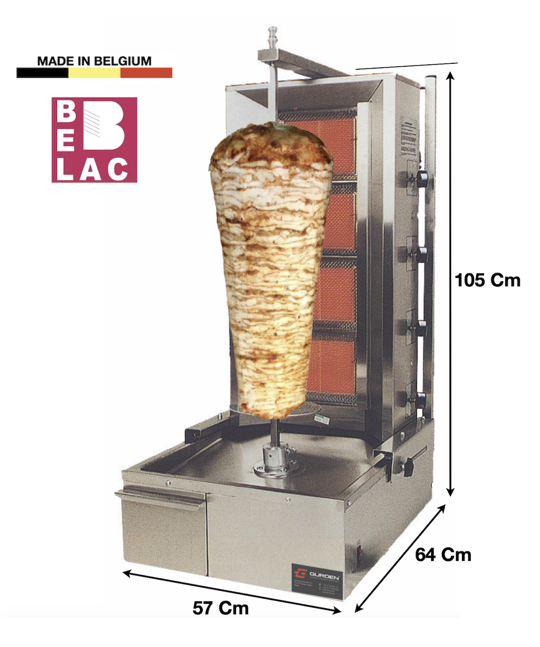 Machine à kebab 4 zones Gaz GURDEN (KGH04GU) - EQUIPEMENT RESTAURATION 