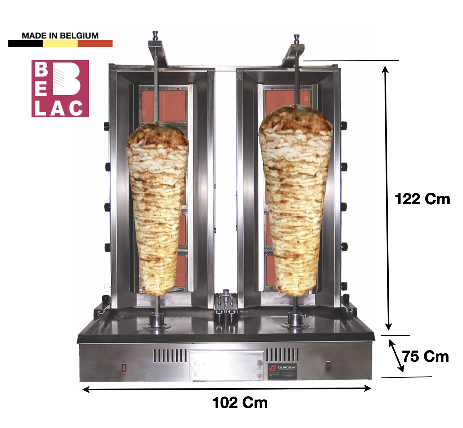 Machine à kebab 5+5 zones Gaz GURDEN (KGH55GU) - EQUIPEMENT RESTAURATION 