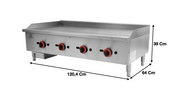 Plaque 4 zones 120cm GAZ / Chromée | CUIST EGG48SX - EQUIPEMENT RESTAURATION 