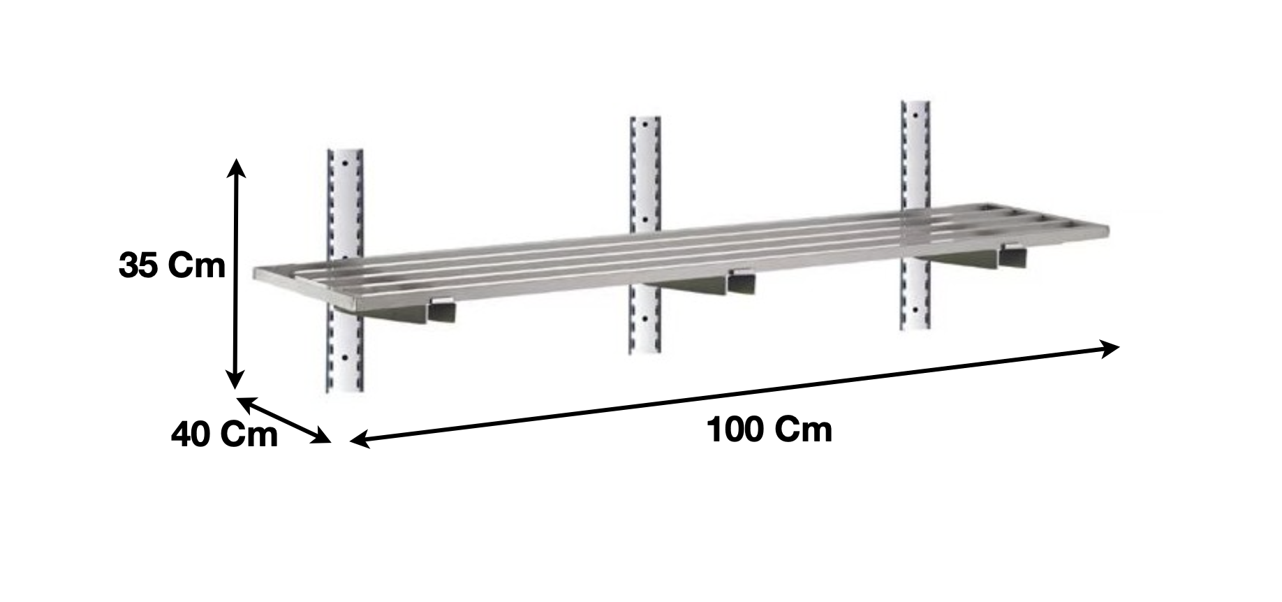 Etagère murale ajourée en inox 1000 x 400 x 350 mm | CUIST STSA104 - EQUIPEMENT RESTAURATION 