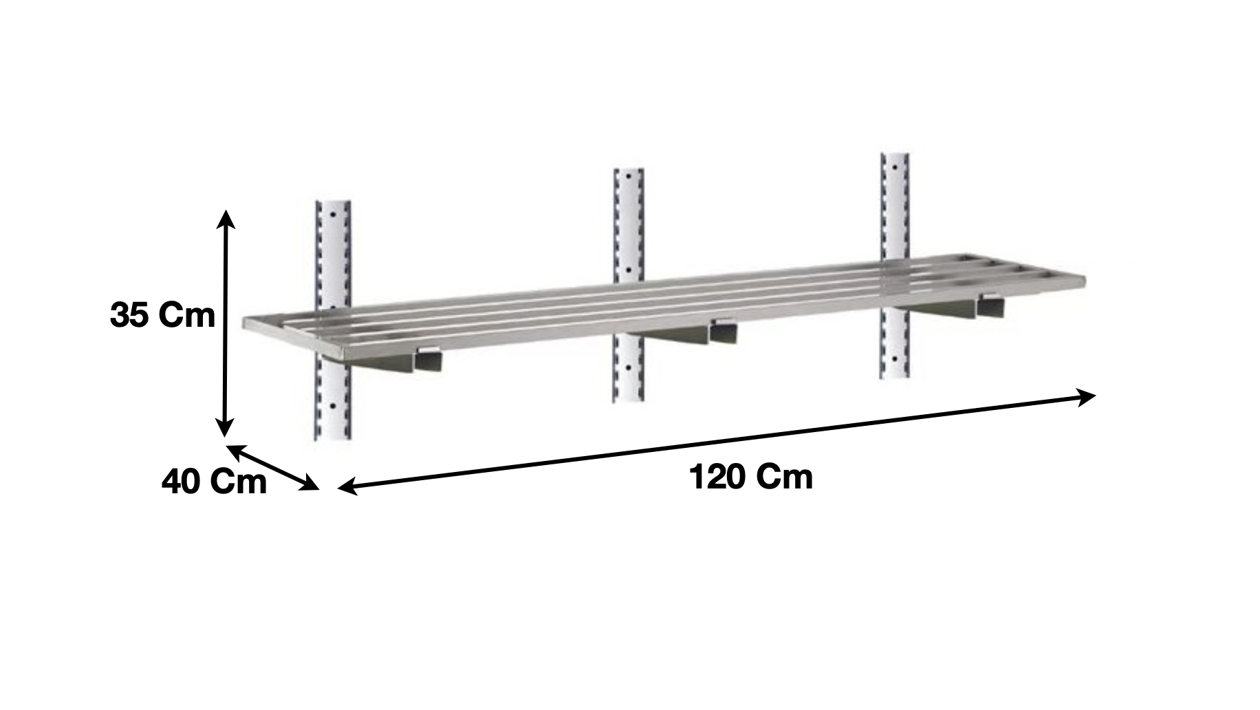 Etagère murale ajourée en inox 1200 x 400 x 350 mm | CUIST STSA124 - EQUIPEMENT RESTAURATION 