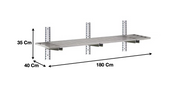 Etagère murale ajourée en inox 1800 x 400 x 350 mm | CUIST STSA184 - EQUIPEMENT RESTAURATION 