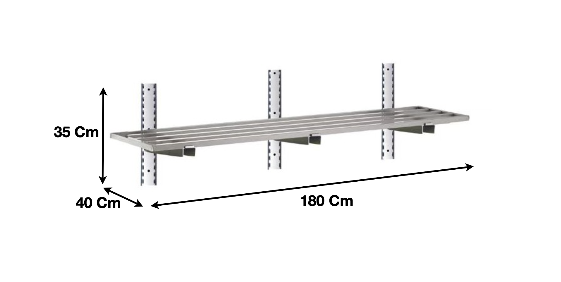 Etagère murale ajourée en inox 1800 x 400 x 350 mm | CUIST STSA184 - EQUIPEMENT RESTAURATION 