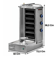 Machine à kebab 3 zones Gaz- Marque: SGS | SGS-LDM-03 - EQUIPEMENT RESTAURATION 