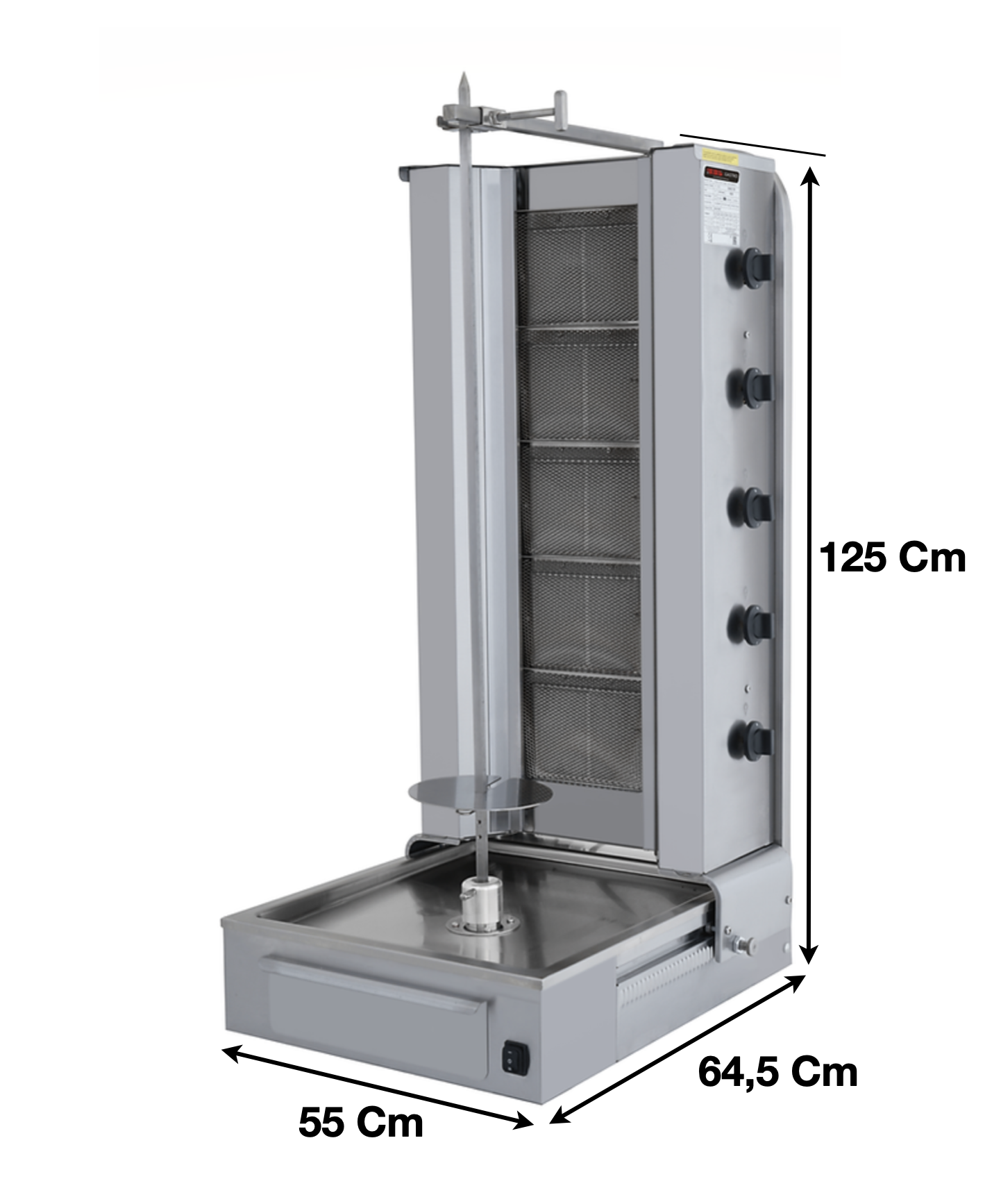 Machine à kebab 5 Zones Gaz – Marque: SGS GASTRO | SGS-DS-25 - EQUIPEMENT RESTAURATION 