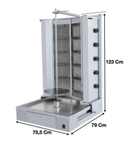 Machine à kebab 10 Zones Gaz - Marque: SGS | SGS-DS-28 - EQUIPEMENT RESTAURATION 