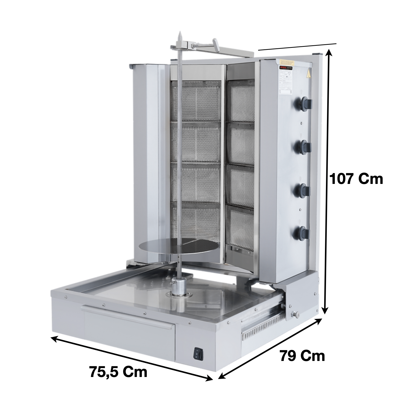 Machine à kebab 8 Zones Gaz – Marque: SGS GASTRO | SGS-DS-27 - EQUIPEMENT RESTAURATION 
