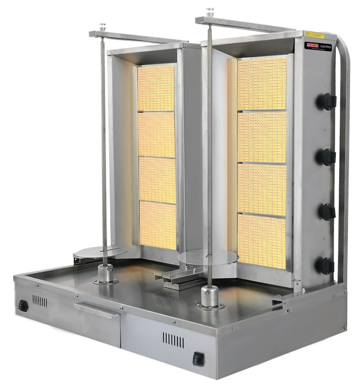 Machine à kebab 4+4 Zones Gaz – Marque: SGS GASTRO | SGS-DS-131 - EQUIPEMENT RESTAURATION 