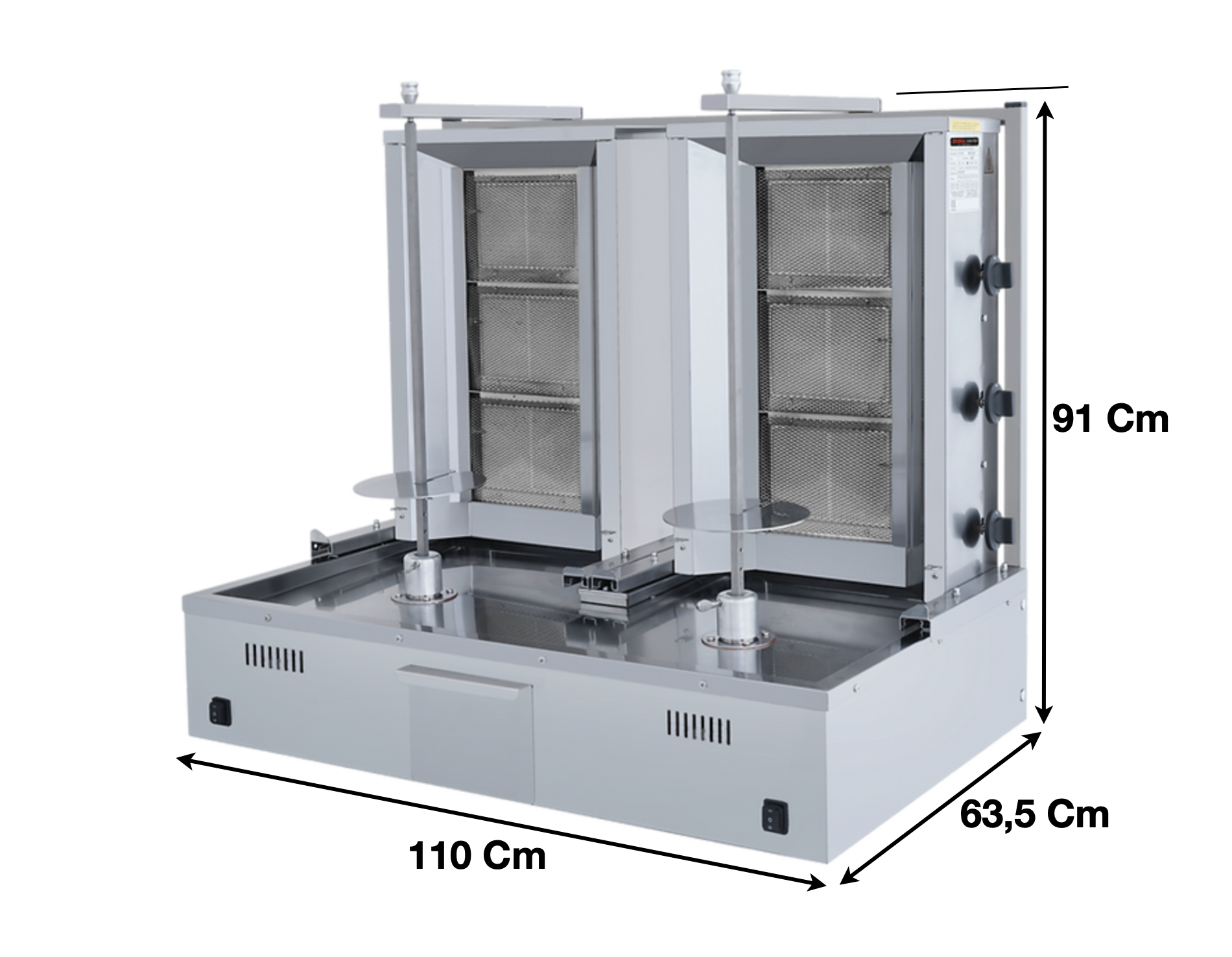 Machine à kebab 3+3 Zones Gaz – Marque: SGS | SGS-DS-130 - EQUIPEMENT RESTAURATION 