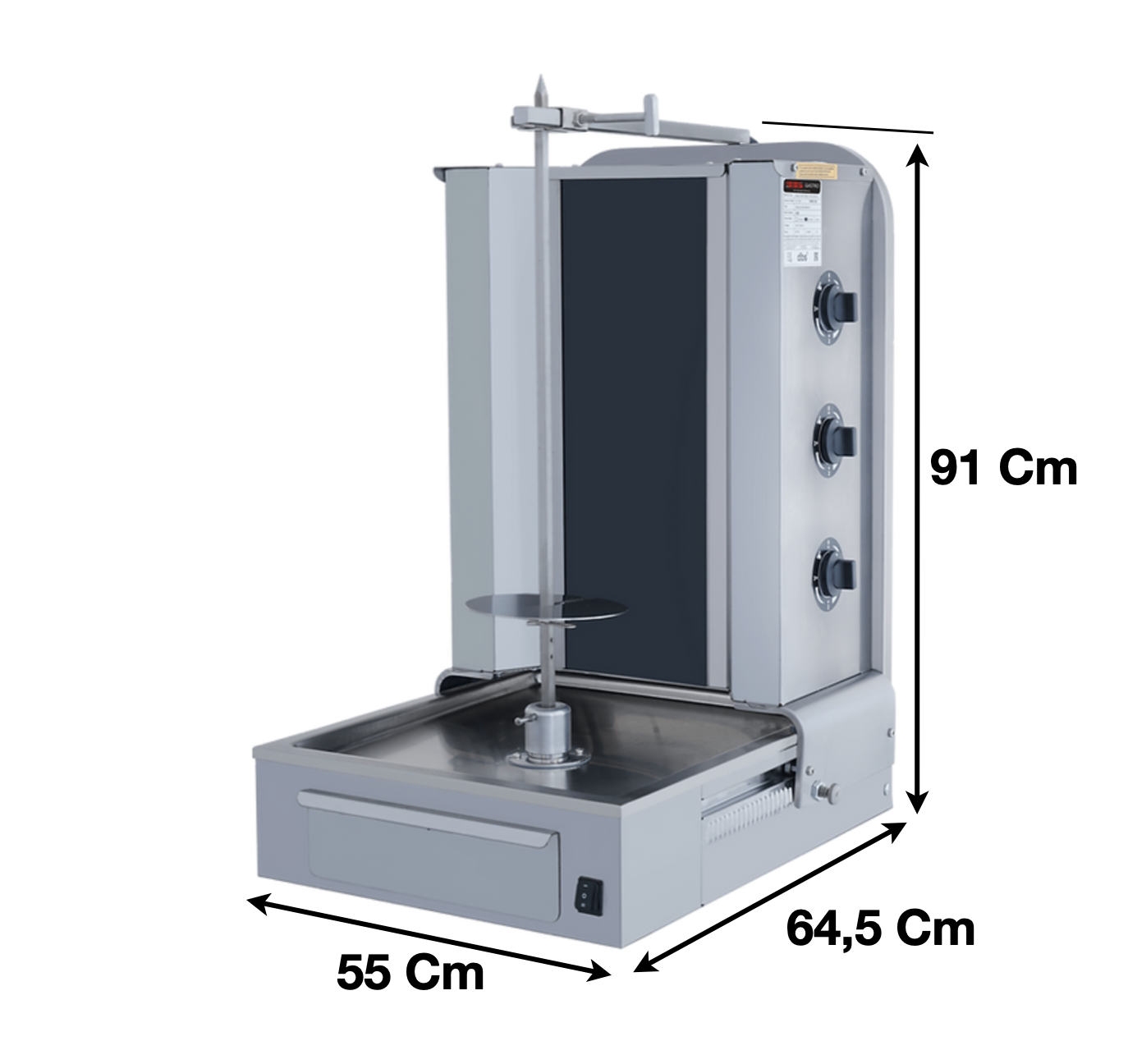 Machine à kebab 3 Zones ELEC – Marque: SGS | SGS-DS-45 - EQUIPEMENT RESTAURATION 