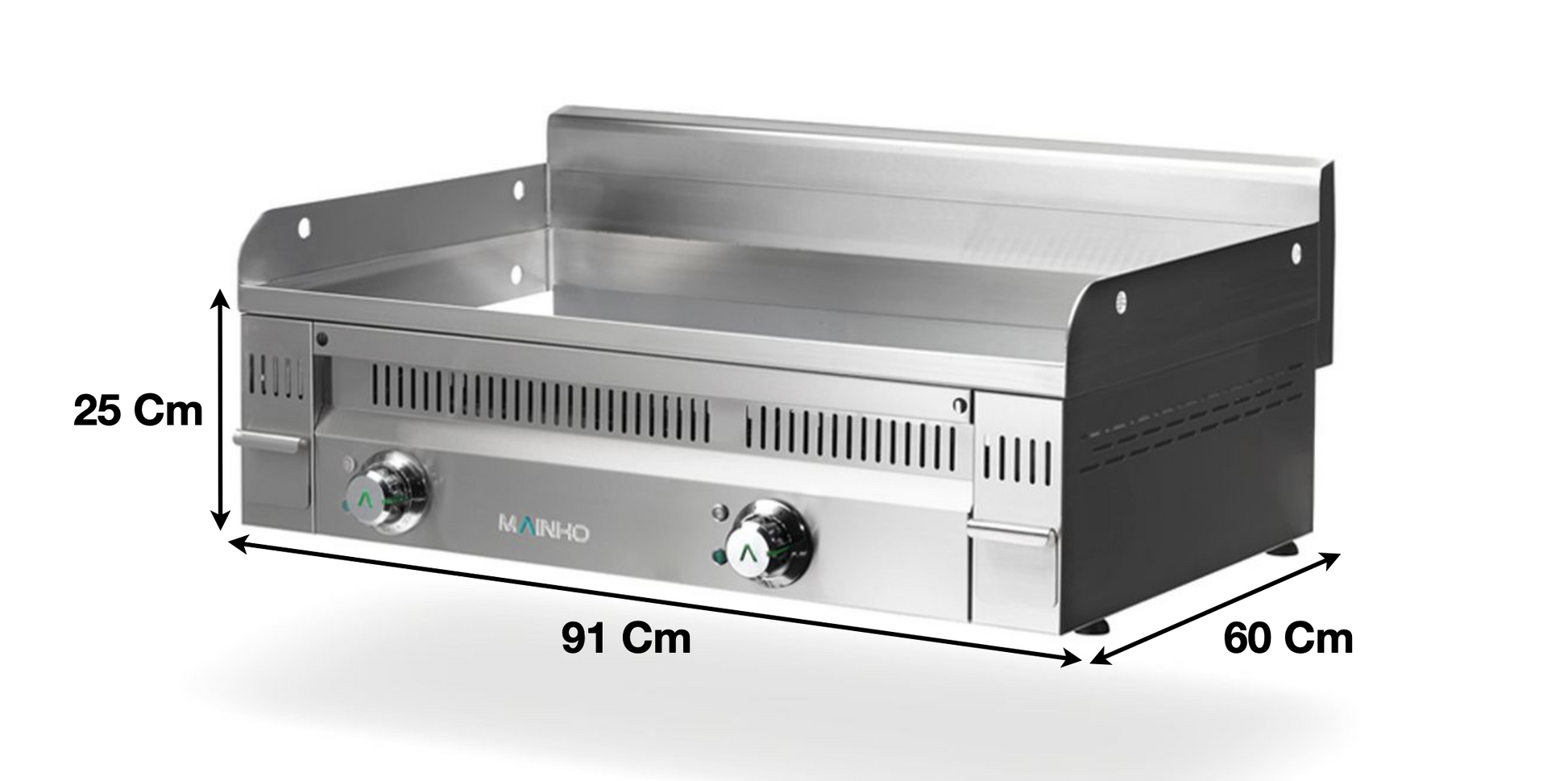 Plaque 2 zones chromée électrique – Marque: MAINHO | M04-PC90ET - EQUIPEMENT RESTAURATION 