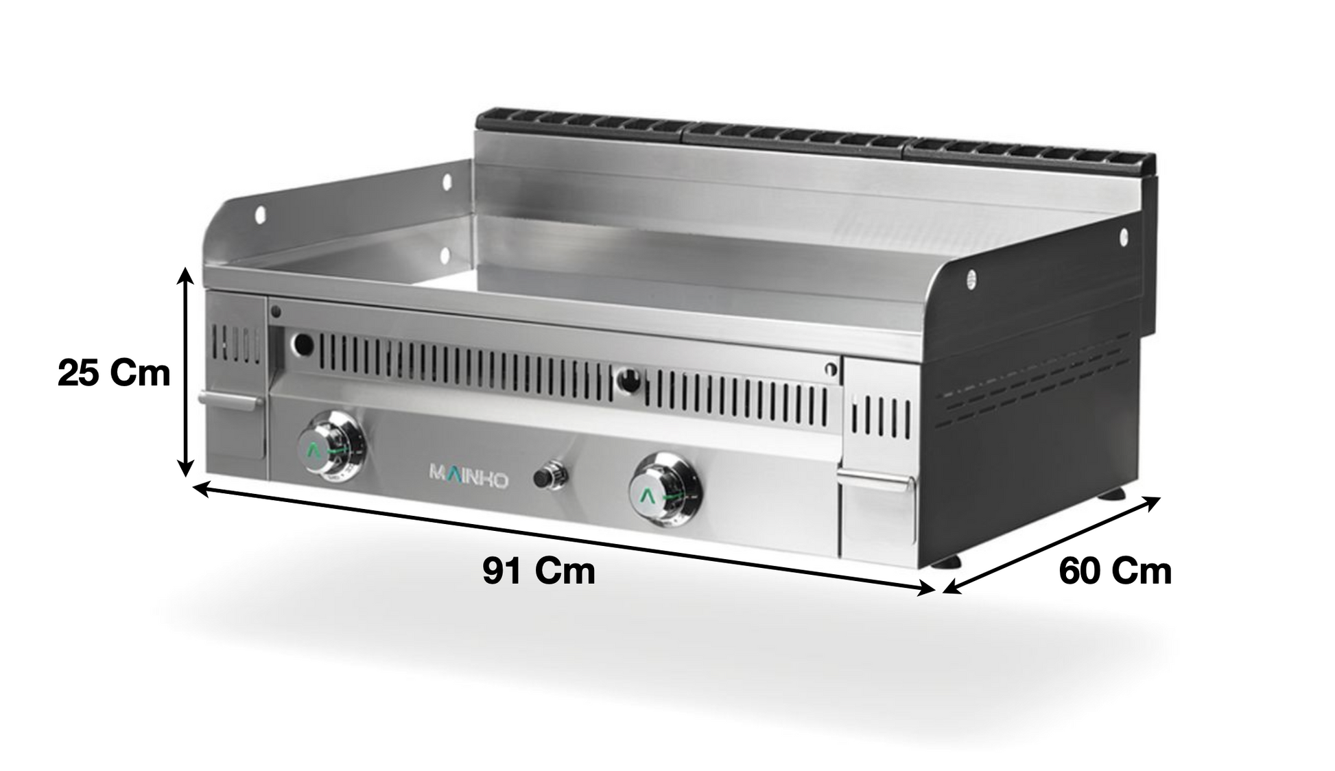 Plaque 2 zones chromée gaz – Marque: MAINHO | M04-PC90N - EQUIPEMENT RESTAURATION 