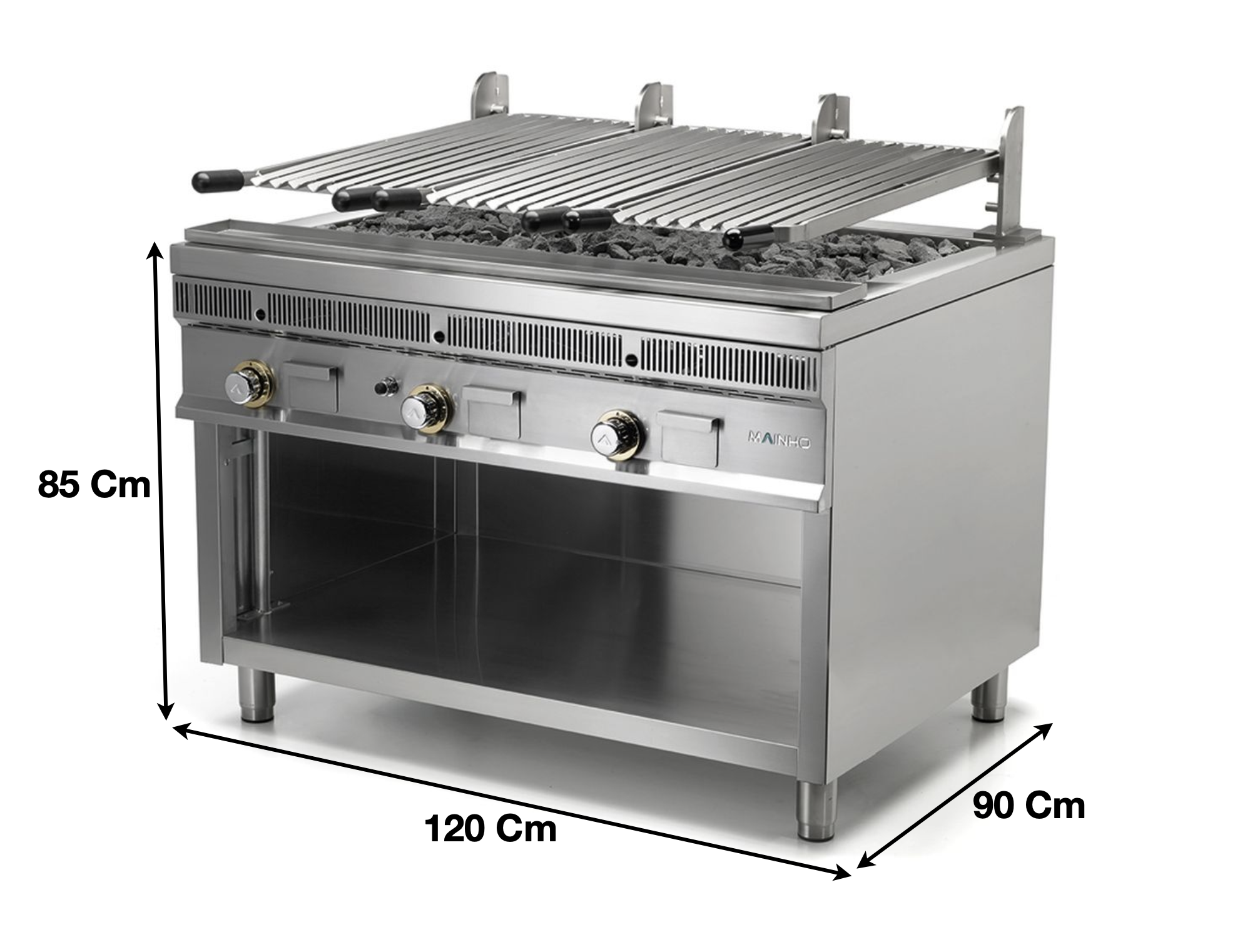 Grillade charcoal 3 zones gaz – Marque: MAINHO | M04-PSI120 - EQUIPEMENT RESTAURATION 