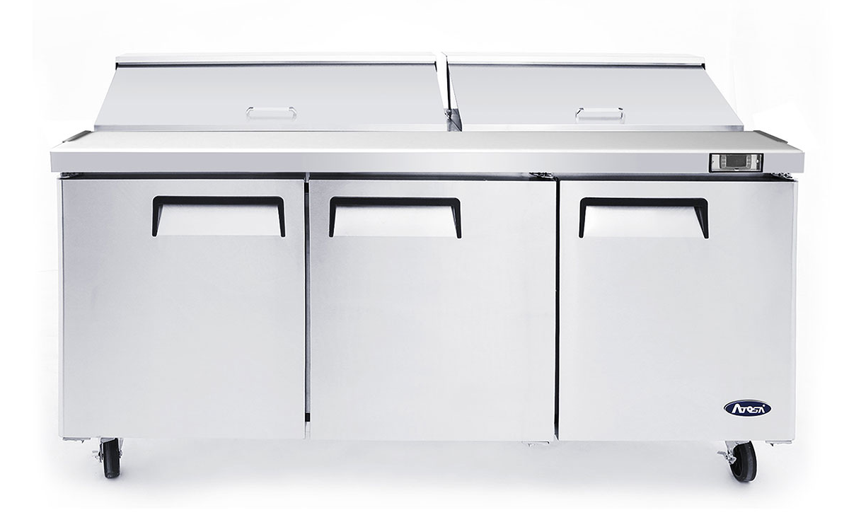 Saladette réfrigérée - 3 portes - 18 bacs - Inox - MSF8304GR - EQUIPEMENT RESTAURATION 