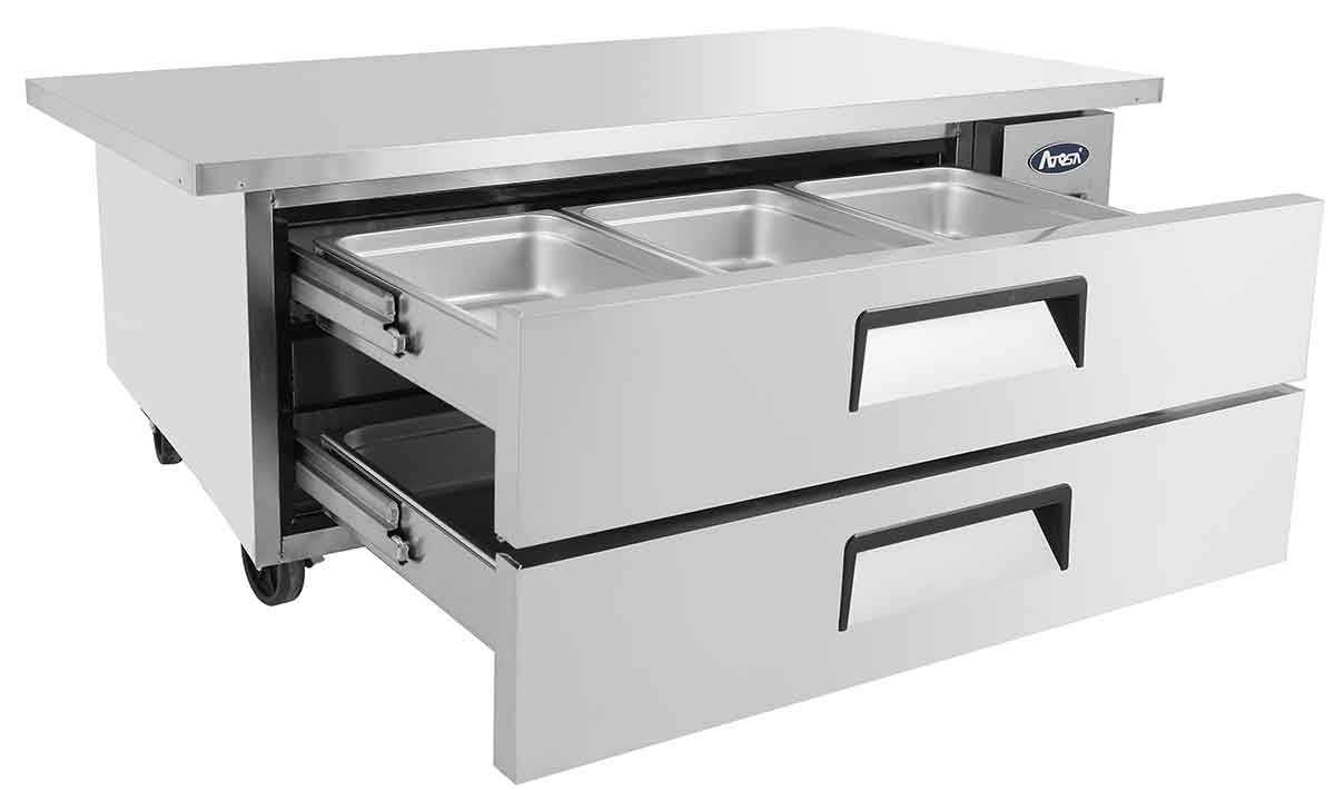 Soubassement réfrigéré - 2 tiroirs - Inox - 235 L - MGF8451GR - EQUIPEMENT RESTAURATION 