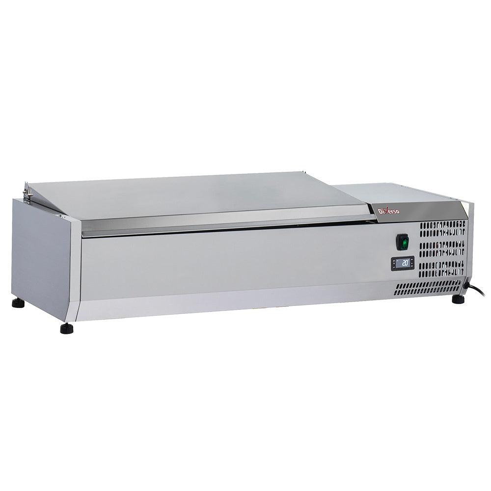 Structure réfrigérée avec couvercle en inox - 3x GN 1/3 & 1x GN 1/2 - hx150 mm - WR-SY12-C1 - EQUIPEMENT RESTAURATION 