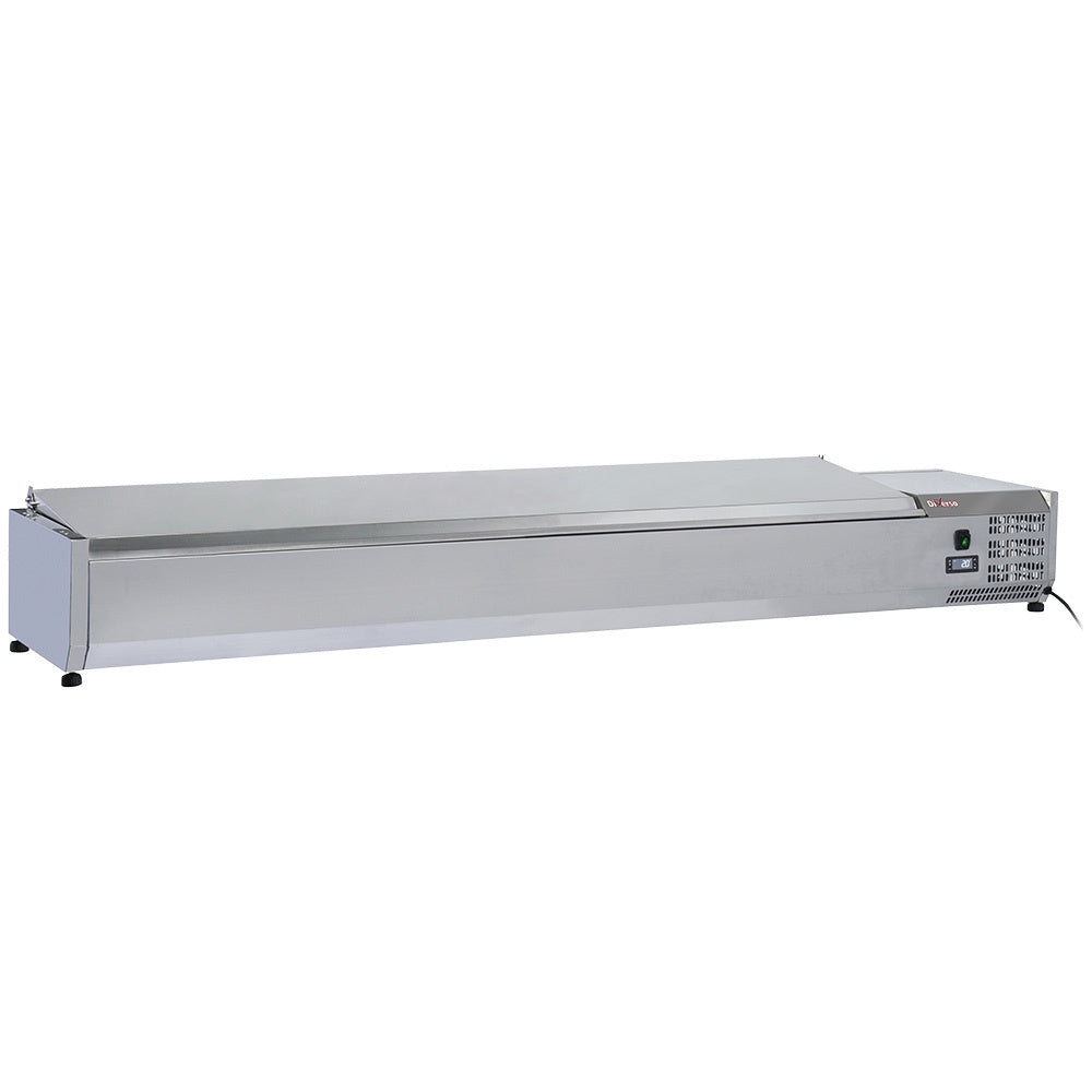 Structure réfrigérée avec couvercle en inox - 9x GN 1/3 - hx150 mm - WR-SY20-C6 - EQUIPEMENT RESTAURATION 