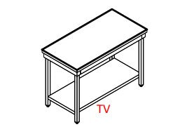 Table de travail avec tablette inférieure - 2000x700x850 - TV720 - EQUIPEMENT RESTAURATION 
