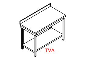 Table de travail avec tablette inférieure et dosseret - 1200x700x850 - TVA712 - EQUIPEMENT RESTAURATION 