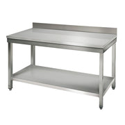 Table de travail avec tablette inférieure et dosseret - 800x700x850 - TVA78 - EQUIPEMENT RESTAURATION 