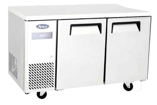 Table réfrigérée compacte positive à dosseret - 2 portes - Groupe à gauche - Inox - YPF9032GR - EQUIPEMENT RESTAURATION 