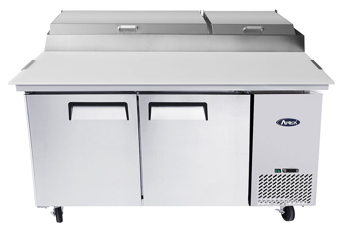 Table réfrigérée de préparation à pizzas - 2 portes - Inox - MPF8202GR - EQUIPEMENT RESTAURATION 