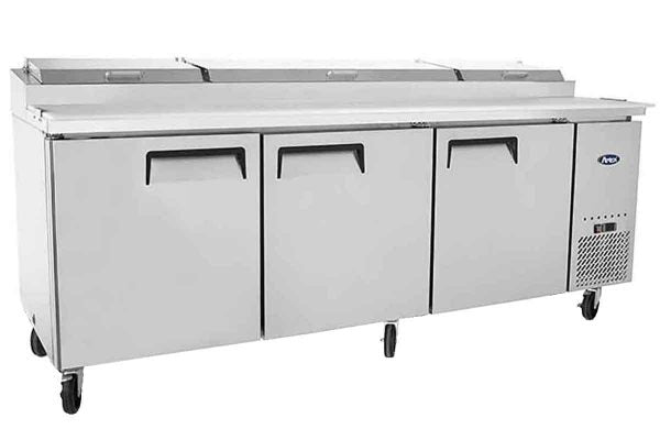 Table réfrigérée de préparation à pizzas - 3 portes - Inox - MPF8203GR - EQUIPEMENT RESTAURATION 