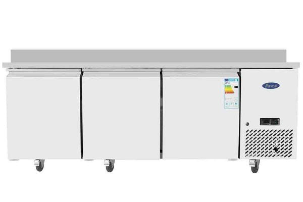 Table réfrigérée positive avec dosseret - 3 portes - Inox - EPF3485GR-SB - EQUIPEMENT RESTAURATION 
