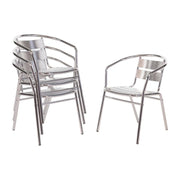 Fauteuils empilables en aluminium Bolero (Lot de 4) - EQUIPEMENT RESTAURATION 